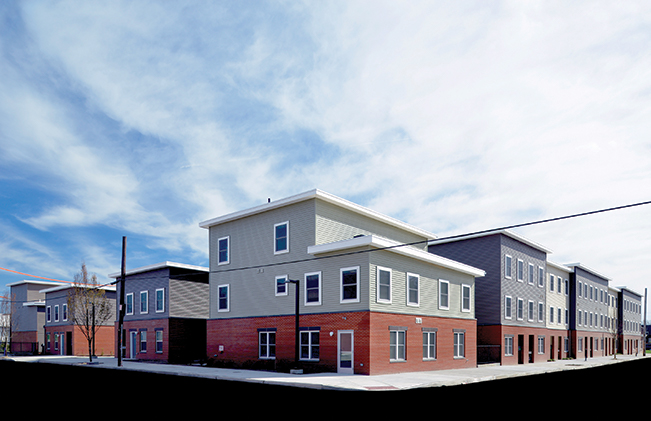 Grace Townhomes formed by the Community Justice Land Trust. Photo: Domus, Inc 